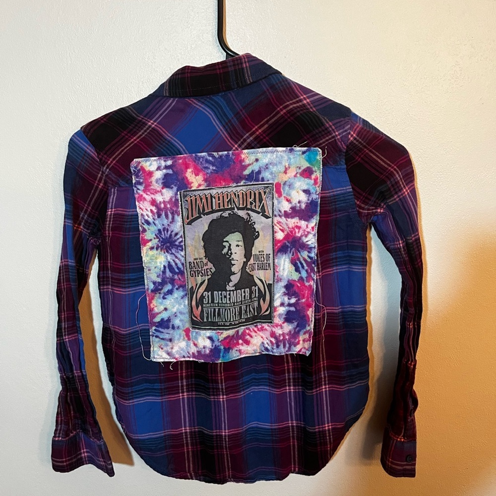 Mudd Multicolor Girls 7-8 Jimi Hendrix Custom Flannel Shirt